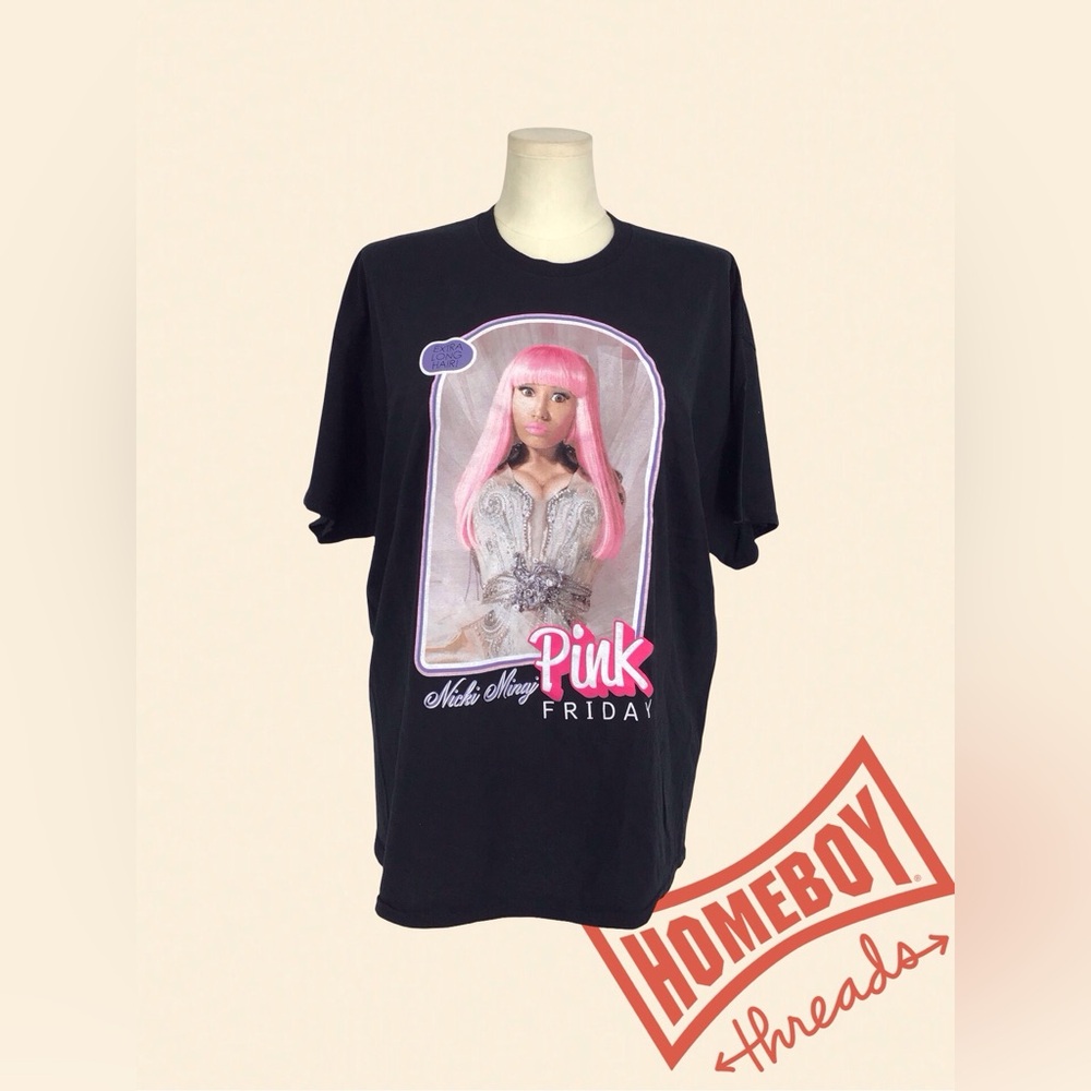 Nicki Minaj Black and Pink Graphic Tee. Size XL